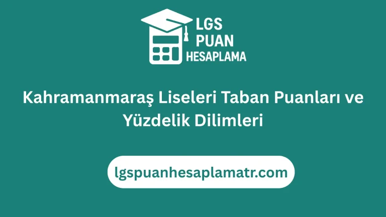 Kahramanmaraş Liseleri Taban Puanları ve Yüzdelik Dilimleri